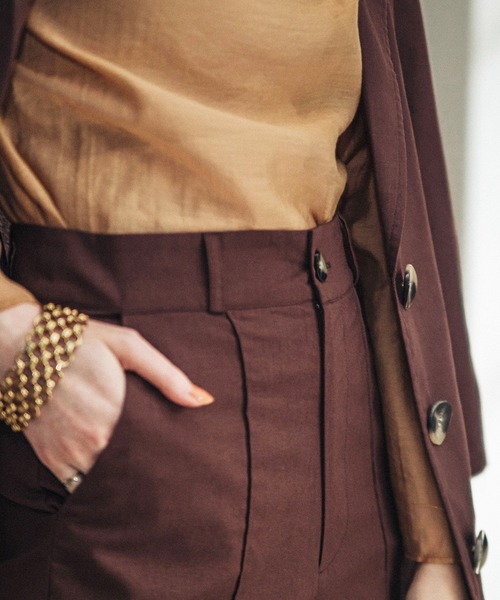 ACCL（エーシーシーエル）の「リネンセットアップパンツ（その他パンツ・レディース・ブラウン/カーキ・SMALL/MEDIUM）」の14枚目の写真