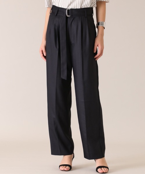 INED（イネド）の「リネンライクテーパードパンツ《ASAKO》（その他パンツ・レディース・ブラック/パープル/アイボリー・11号/9号/7号）」の2枚目の写真