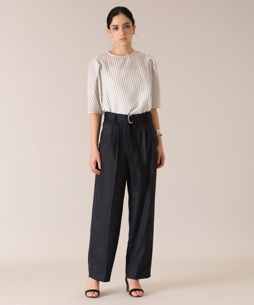 INED（イネド）の「リネンライクテーパードパンツ《ASAKO》（その他パンツ・レディース・ブラック/パープル/アイボリー・11号/9号/7号）」の9枚目の写真