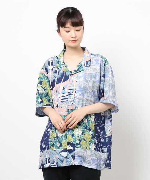 チチカカ（チチカカ）の「【ユニセックス】パッチワークアロハシャツ（シャツ/ブラウス・レディース・レッド/ネイビー・MEDIUM/LARGE）」の22枚目の写真