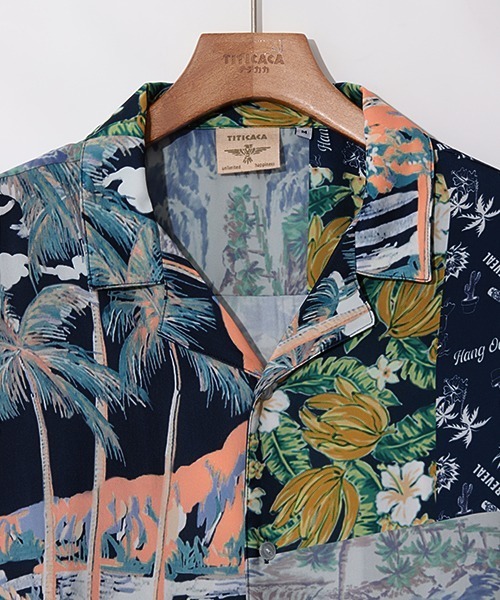 チチカカ（チチカカ）の「【ユニセックス】パッチワークアロハシャツ（シャツ/ブラウス・レディース・レッド/ネイビー・MEDIUM/LARGE）」の12枚目の写真