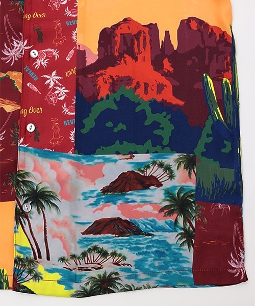 チチカカ（チチカカ）の「【ユニセックス】パッチワークアロハシャツ（シャツ/ブラウス・レディース・レッド/ネイビー・MEDIUM/LARGE）」の16枚目の写真