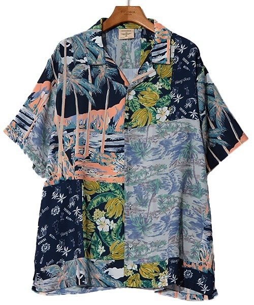 チチカカ（チチカカ）の「【ユニセックス】パッチワークアロハシャツ（シャツ/ブラウス・レディース・レッド/ネイビー・MEDIUM/LARGE）」の20枚目の写真