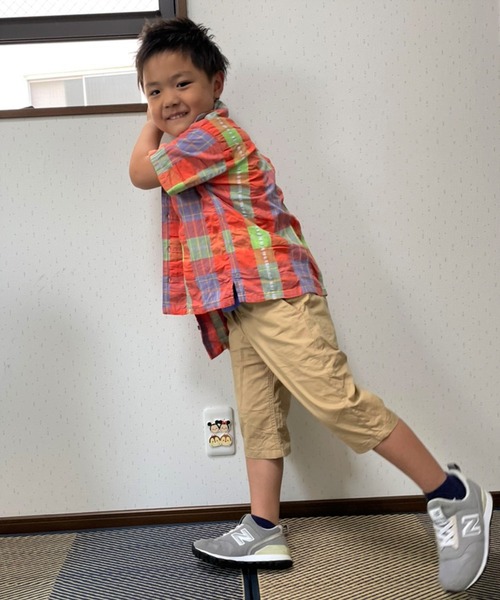 Moujonjon（ムージョンジョン）の「【6分丈】クールストレッチダンプパンツ（その他パンツ・キッズ・ベージュ/ネイビー/グリーン/ブルー/オレンジ・140/100/120/110/90/130/95）」の8枚目の写真