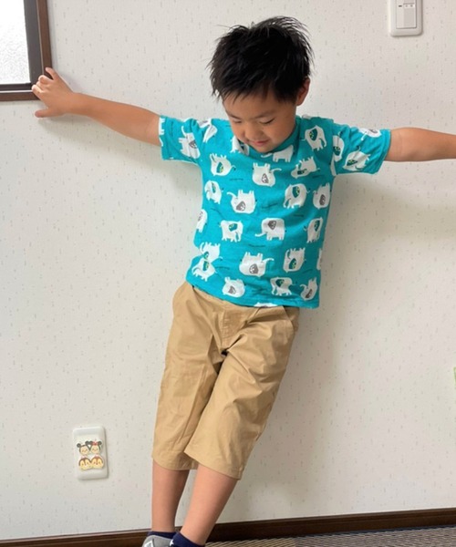 Moujonjon（ムージョンジョン）の「【6分丈】クールストレッチダンプパンツ（その他パンツ・キッズ・ベージュ/ネイビー/グリーン/ブルー/オレンジ・140/100/120/110/90/130/95）」の9枚目の写真