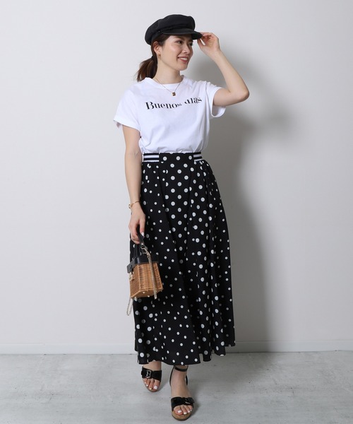 Re.Verofonna(ヴェロフォンナ)の「ドット切替スカート(スカート・レディース・ブラック/ホワイト/ベージュ・MEDIUM)」の6枚目の写真