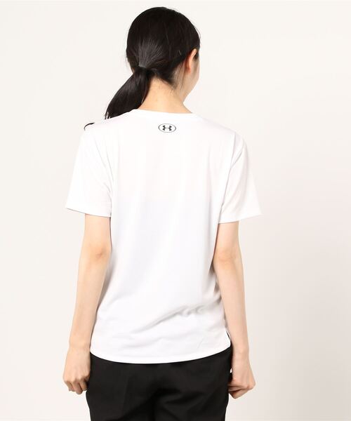 UNDER ARMOUR（アンダーアーマー）の「UAテキストロゴ Tシャツ（トレーニング/WOMEN）（Tシャツ/カットソー・レディース・ホワイト/ブラック・SM/LG/MD/XL）」の3枚目の写真