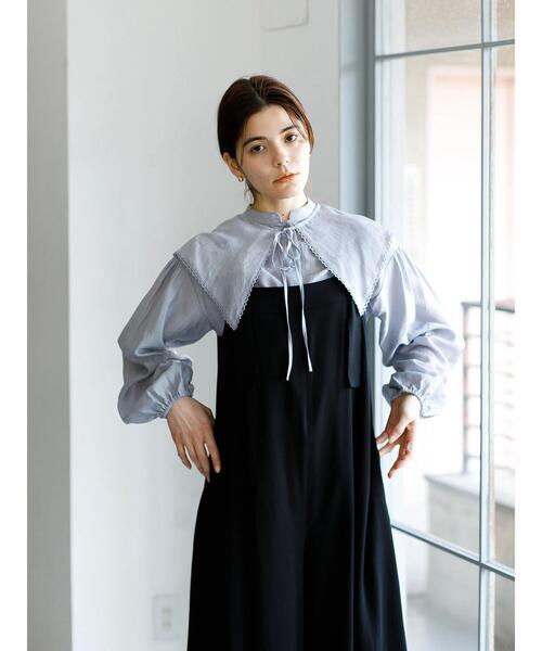 koe（コエ）の「2waybigカラー付きスタンドブラウス＊（シャツ/ブラウス・レディース・ラベンダー/ホワイト/ベージュ・FREE）」の7枚目の写真