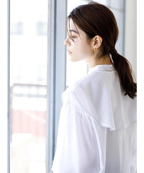 koe（コエ）の「2waybigカラー付きスタンドブラウス＊（シャツ/ブラウス・レディース・ラベンダー/ホワイト/ベージュ・FREE）」の9枚目の写真