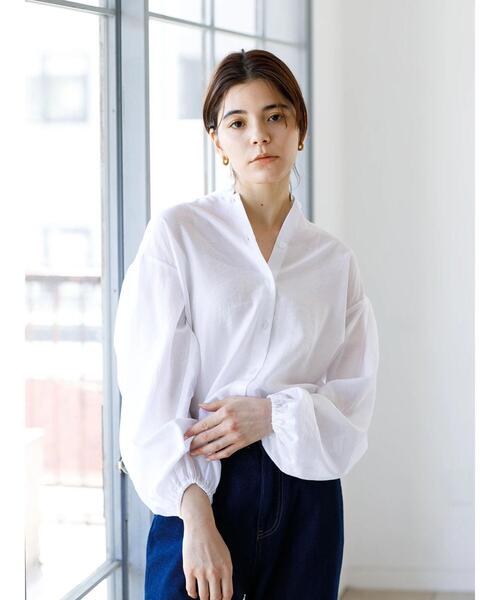 koe（コエ）の「2waybigカラー付きスタンドブラウス＊（シャツ/ブラウス・レディース・ラベンダー/ホワイト/ベージュ・FREE）」の8枚目の写真