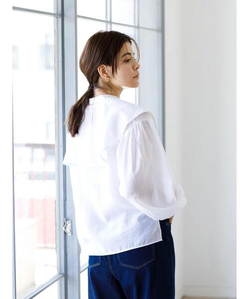 koe（コエ）の「2waybigカラー付きスタンドブラウス＊（シャツ/ブラウス・レディース・ラベンダー/ホワイト/ベージュ・FREE）」の10枚目の写真