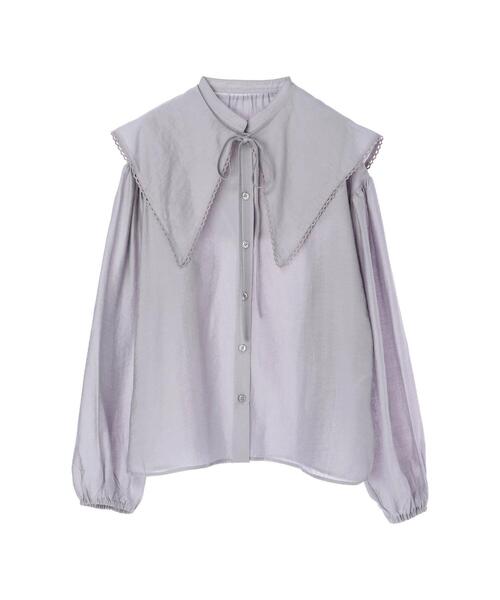 koe（コエ）の「2waybigカラー付きスタンドブラウス＊（シャツ/ブラウス・レディース・ラベンダー/ホワイト/ベージュ・FREE）」の18枚目の写真