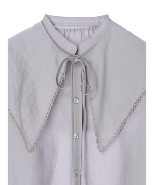 koe（コエ）の「2waybigカラー付きスタンドブラウス＊（シャツ/ブラウス・レディース・ラベンダー/ホワイト/ベージュ・FREE）」の20枚目の写真