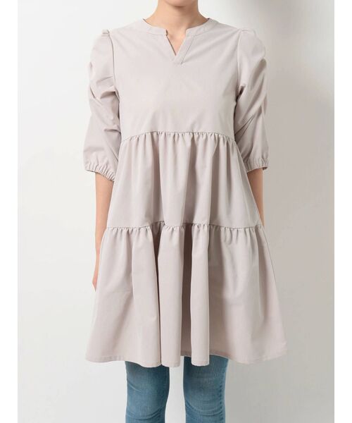 dazzlin（ダズリン）の「ティアードフレアシャツチュニック（チュニック・レディース・オフホワイト/ベージュ/ブルー・FREE）」の13枚目の写真