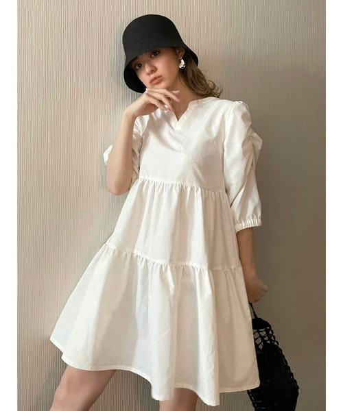 dazzlin（ダズリン）の「ティアードフレアシャツチュニック（チュニック・レディース・オフホワイト/ベージュ/ブルー・FREE）」の22枚目の写真