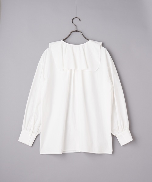 CIAOPANIC(チャオパニック)の「フリルビッグカラーブラウス(シャツ/ブラウス・レディース・オフホワイト/ブルー・FREE)」の3枚目の写真