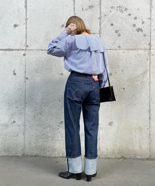 CIAOPANIC(チャオパニック)の「フリルビッグカラーブラウス(シャツ/ブラウス・レディース・オフホワイト/ブルー・FREE)」の16枚目の写真