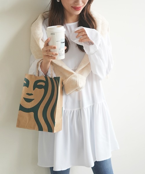 バルーンスリーブティアードチュニック