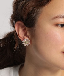 【Enasoluna(エナソルーナ)】コラボフラワーストーンイヤリング