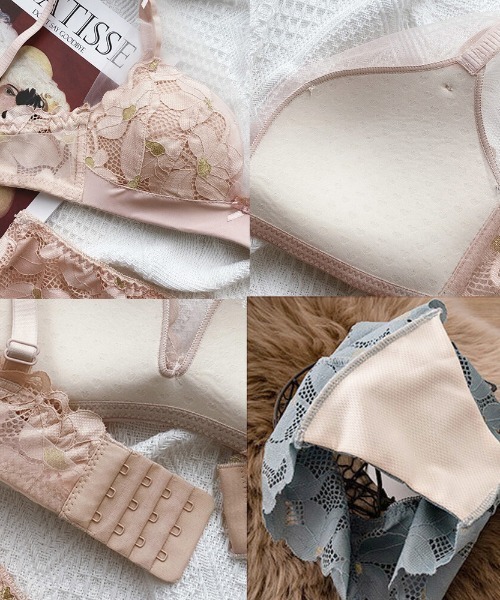 SFW(エスエフダブリュー)の「ノンワイヤー ブラ&ショーツ セット(ブラ&ショーツ・レディース・ブラック/ブルー/ピンクベージュ・LL/S/M/L)」の12枚目の写真