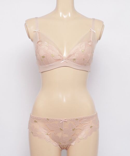 SFW(エスエフダブリュー)の「ノンワイヤー ブラ&ショーツ セット(ブラ&ショーツ・レディース・ブラック/ブルー/ピンクベージュ・LL/S/M/L)」の6枚目の写真