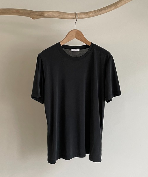 CANAL JEAN（キャナルジーン）の「via j(ヴィアジェイ) モダール半袖Tシャツ（Tシャツ/カットソー・レディース・ライトグレー/ブラック/アイボリー・ONE SIZE）」の16枚目の写真