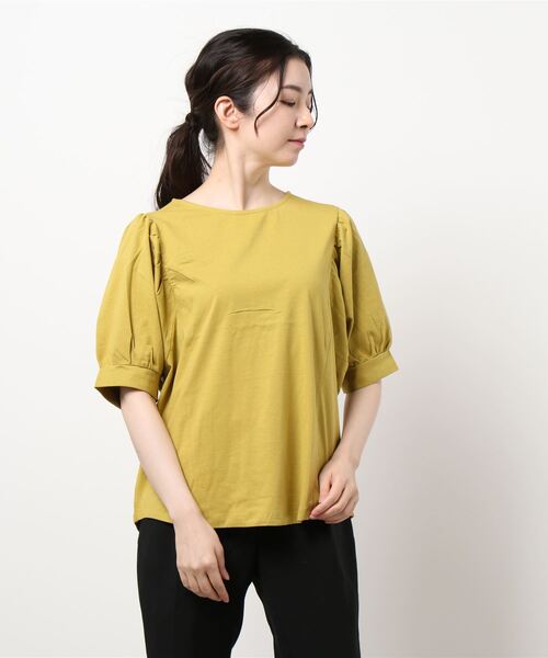 Te chichi TERRASSE（テチチテラス）の「バルーンスリーブプルオーバー（Tシャツ/カットソー・レディース・ネイビー/マスタード/オフホワイト・ﾌﾘ-）」の3枚目の写真