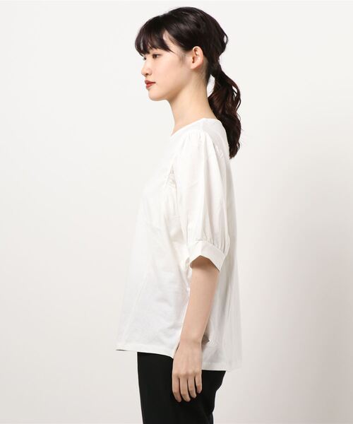 Te chichi TERRASSE（テチチテラス）の「バルーンスリーブプルオーバー（Tシャツ/カットソー・レディース・ネイビー/マスタード/オフホワイト・ﾌﾘ-）」の4枚目の写真