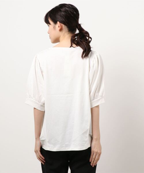 Te chichi TERRASSE（テチチテラス）の「バルーンスリーブプルオーバー（Tシャツ/カットソー・レディース・ネイビー/マスタード/オフホワイト・ﾌﾘ-）」の5枚目の写真