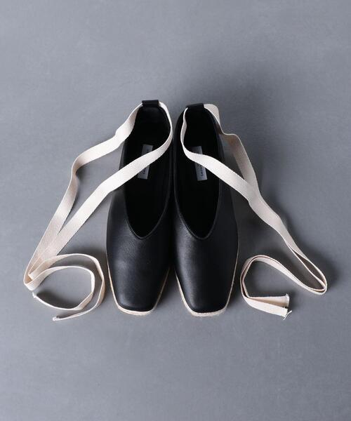 UNITED ARROWS（ユナイテッドアローズ）の「UWMSC スクエア レースアップ エスパドリーユ◆（バレエシューズ・レディース・ブラック/ベージュ・37h/36/37/35h/36h/38/35）」の4枚目の写真