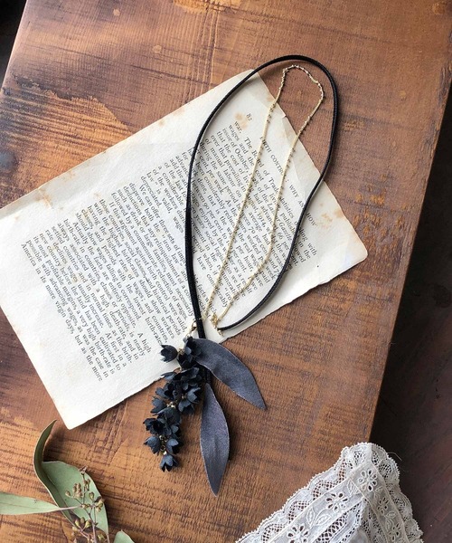 m.soeur（エムスール）の「スズランの2wayネックレス＊（ネックレス・レディース・ブラック/ホワイト・FREE）」の5枚目の写真