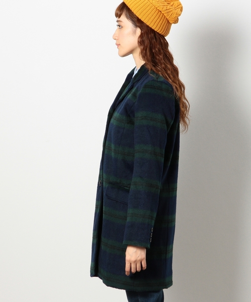coen（コーエン）の「チェック柄シャギーチェスターコート（チェスターコート・レディース・ケリー・LARGE/MEDIUM）」の4枚目の写真