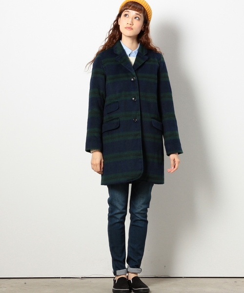 coen（コーエン）の「チェック柄シャギーチェスターコート（チェスターコート・レディース・ケリー・LARGE/MEDIUM）」の5枚目の写真