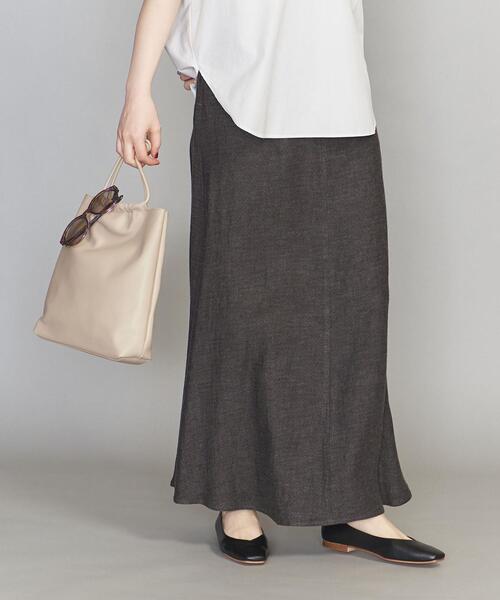 BEAUTY&YOUTH UNITED ARROWS（ビューティーアンドユースユナイテッドアローズ）の「BY 麻レーヨン フレアマキシスカート -ウォッシャブル-（スカート・レディース・オレンジ/ダークグレー/その他1・SMALL/MEDIUM/LARGE）」の2枚目の写真