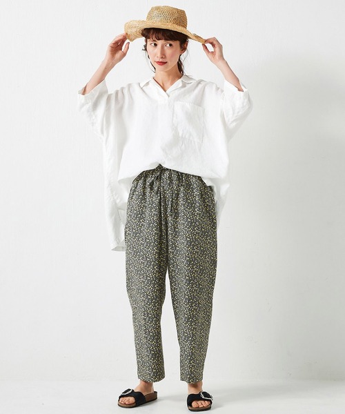 Sunny clouds（サニークラウズ）の「サニークラウズ　かぶり開衿シャツ（シャツ/ブラウス・レディース・ホワイト/ネイビー・MEDIUM/LARGE/X-LARGE/XX-LARGE/NM）」の10枚目の写真