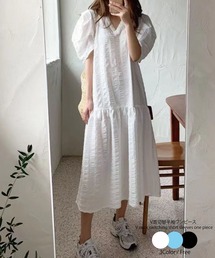 Twinkle;pm（トゥインクルピーエム）の「V首切替半袖ミモレ丈ワンピース（ワンピース）」