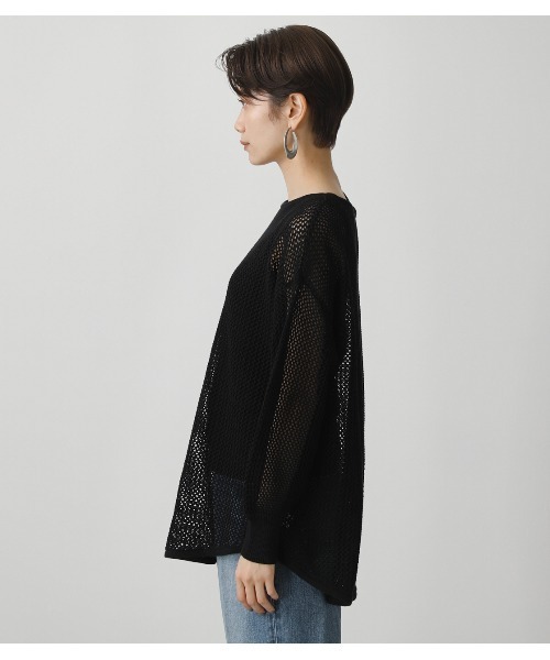 AZUL by moussy（アズールバイマウジー）の「MESH KNIT SET TOPS/メッシュニットセットトップス（ニット/セーター・レディース・ブラウン/ブラック/アイボリー・MEDIUM/SMALL）」の8枚目の写真