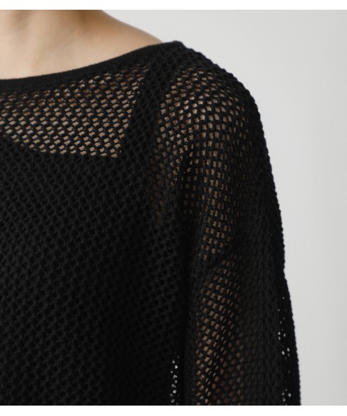 AZUL by moussy（アズールバイマウジー）の「MESH KNIT SET TOPS/メッシュニットセットトップス（ニット/セーター・レディース・ブラウン/ブラック/アイボリー・MEDIUM/SMALL）」の10枚目の写真