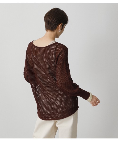 AZUL by moussy（アズールバイマウジー）の「MESH KNIT SET TOPS/メッシュニットセットトップス（ニット/セーター・レディース・ブラウン/ブラック/アイボリー・MEDIUM/SMALL）」の20枚目の写真