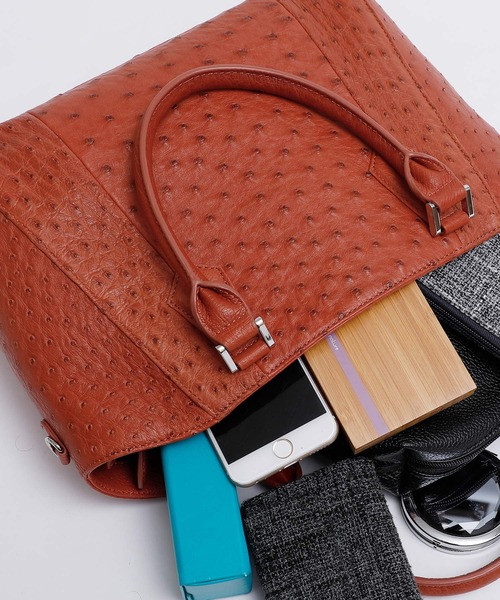 ElegChic（エレグシック）の「オーストリッチフルポイントカーブバッグ 結婚式 同窓会 オケージョン お呼ばれ（ショルダーバッグ・レディース・ブラック/ダークブラウン/レッド/オレンジ・FREE）」の9枚目の写真