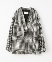 Ballsey ミックスハウンドトゥースツイード スタンドカラーコート BALLSEY（ボールジィ）の「ミックスハウンドトゥースツイード