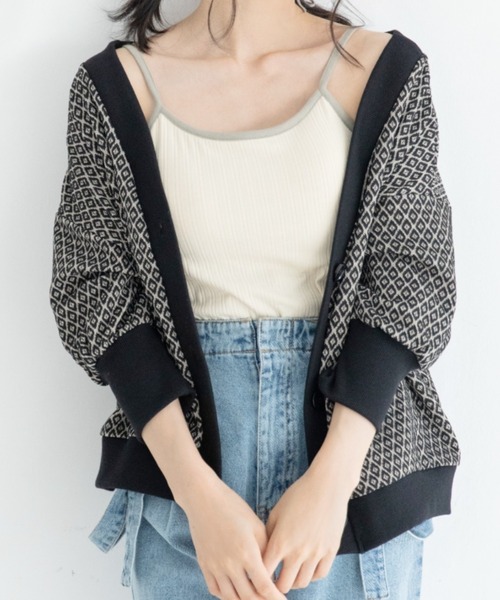 Mysa&Liina(ミーサリーナ)の「前後2WAY柄トップス(Tシャツ/カットソー・レディース・ブラック/アイボリー・M/L)」の1枚目の写真