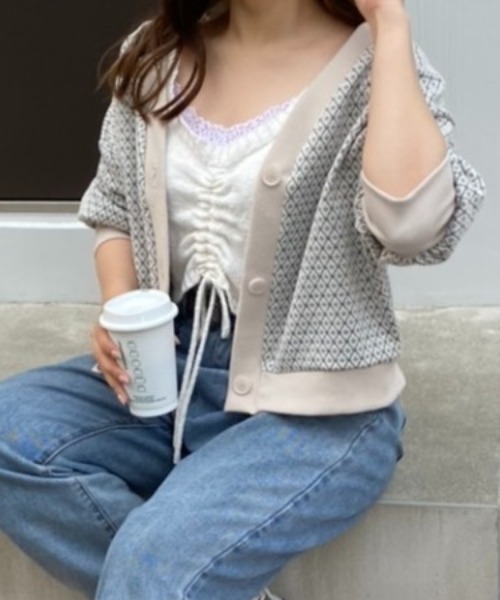 Mysa&Liina(ミーサリーナ)の「前後2WAY柄トップス(Tシャツ/カットソー・レディース・ブラック/アイボリー・M/L)」の8枚目の写真