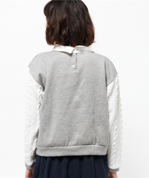 WEGO（ウィゴー）の「WEGO/襟付きケーブルスウェット（スウェット・レディース・アイボリー/杢グレー・FREE）」の5枚目の写真