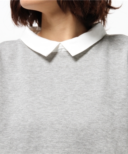 WEGO（ウィゴー）の「WEGO/襟付きケーブルスウェット（スウェット・レディース・アイボリー/杢グレー・FREE）」の6枚目の写真