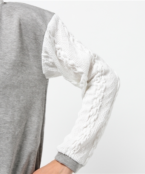 WEGO（ウィゴー）の「WEGO/襟付きケーブルスウェット（スウェット・レディース・アイボリー/杢グレー・FREE）」の8枚目の写真
