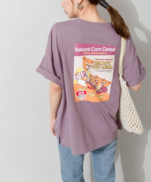 SpRay(スプレイ)の「くまフレークBIG Tシャツ(Tシャツ/カットソー・レディース・オフホワイト/ミント/パープル/アイボリー/スミクロ・FREE)」の5枚目の写真
