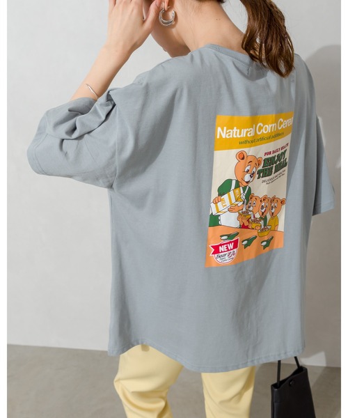SpRay(スプレイ)の「くまフレークBIG Tシャツ(Tシャツ/カットソー・レディース・オフホワイト/ミント/パープル/アイボリー/スミクロ・FREE)」の4枚目の写真