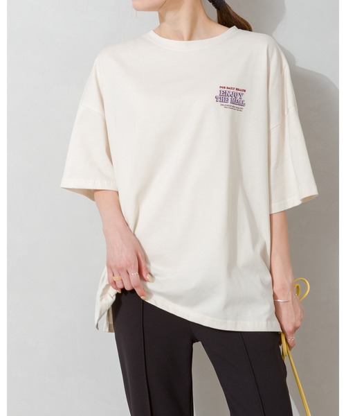 SpRay(スプレイ)の「くまフレークBIG Tシャツ(Tシャツ/カットソー・レディース・オフホワイト/ミント/パープル/アイボリー/スミクロ・FREE)」の8枚目の写真
