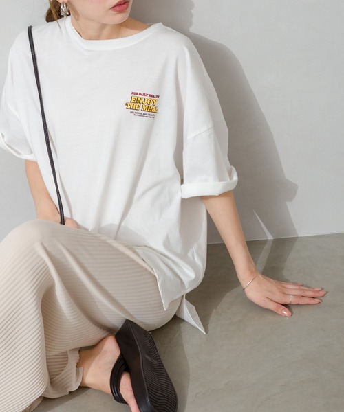 SpRay(スプレイ)の「くまフレークBIG Tシャツ(Tシャツ/カットソー・レディース・オフホワイト/ミント/パープル/アイボリー/スミクロ・FREE)」の10枚目の写真